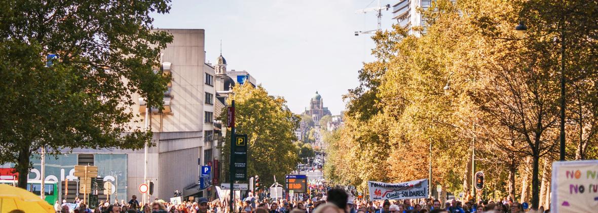 Mensen staken in Brussel